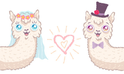 llamas for wedding invitation © Serazetdinov