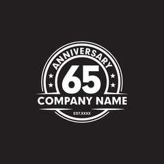 Fototapeta premium 65th year anniversary emblem logo design vector template