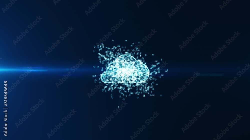 Poster cloud computing and big data concept. technology connectivity of digital data and futuristic informa