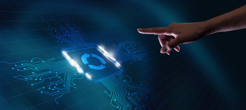 Upgrade.Update software computer program.  Business, technology, internet and networking concept.
