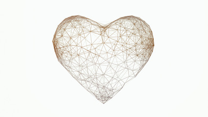 Digitla heart isolated on white background 