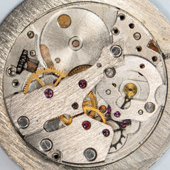 clockwork old mechanical USSR watch, high resolution and detail