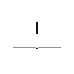 vector icon with acupuncture needles pinned to the skin