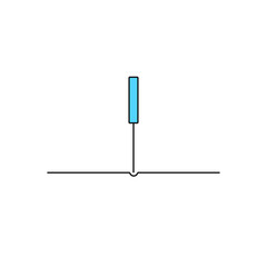 vector icon with acupuncture needles pinned to the skin