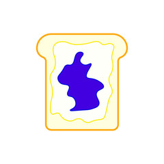 vector icon with toast with butter and jam