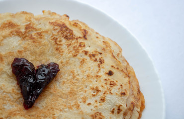 Staple of yeast pancakes, traditional for Russian pancake week Shrove tide