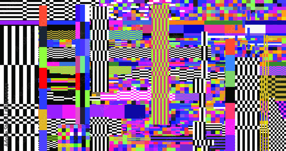 Poster webpunk style glitched background with vhs artifacts, random pixel noise. vaporwave and retrowave ae