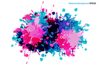Abstract vector splatter multicolored design background. illustration vector design