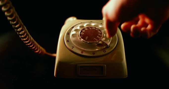 Old telephone with rotary dial