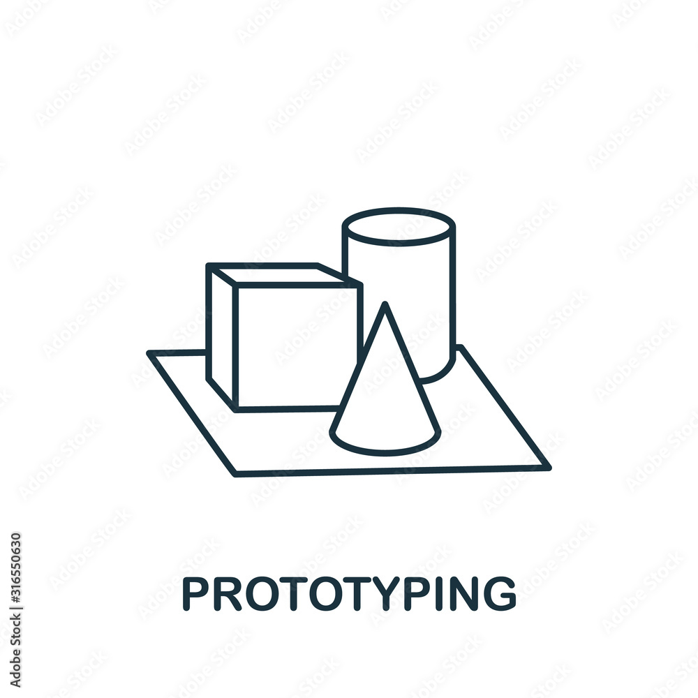 Poster prototyping icon. simple line element prototyping symbol for templates, web design and infographics