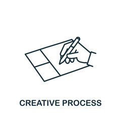 Creative Process icon. Simple line element Creative Process symbol for templates, web design and infographics