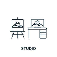 Studio icon. Simple line element Studio symbol for templates, web design and infographics