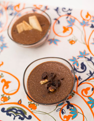 Obraz na płótnie Canvas Mousse au chocolat in little bowls