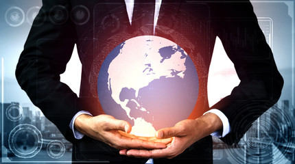 Data Analysis for Business and Finance Concept. Graphic interface showing future computer...