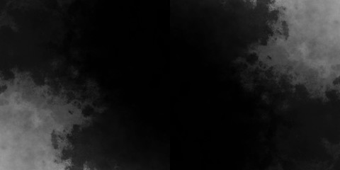 Digital illustration is a total black background with a texture of smoke and clouds. Hand-drawn for web sites, prints.