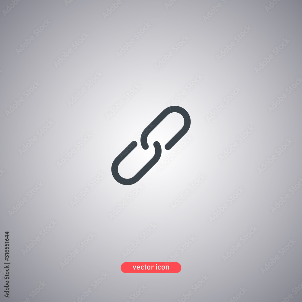 Poster chain icon isolated on a gray background. chain links icon. icon in a modern flat style.