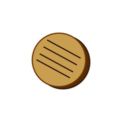 vector icon, shaped like cooked hamburger