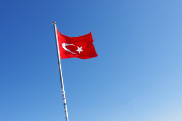 Turkish flag moved by the wind