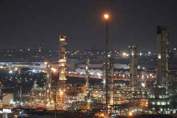 Fototapeta na wymiar Petrochemical industry in the night time.