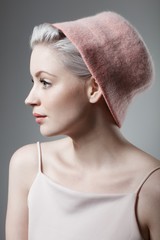 Retro woman in hat