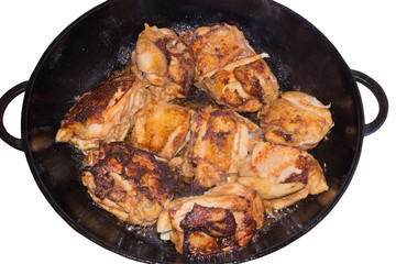 Pieces of Chicken marinated in a Pan