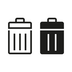 Trash bin icons on white background.