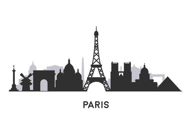 Naklejka premium Paris skyline silhouette