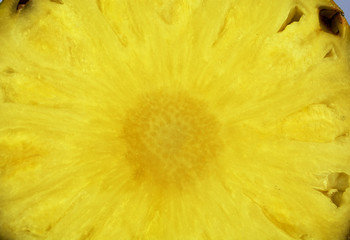 Fresh ripe Pineapple as background texture. Fruit macro, healthy lifestyles and nutrition