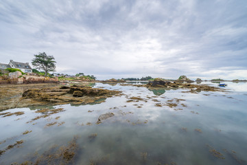  île de Bréhat, maisons en pierres, sa côte, ses îlots,  Côtes D'armor, France