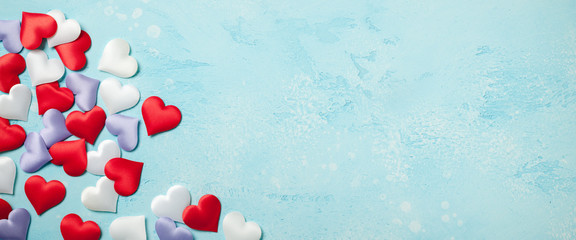 Valentine's Day background with colorful hearts