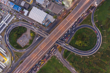 Road traffic in city at thailand .