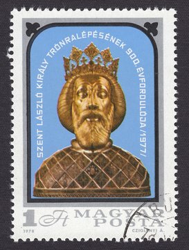 Saint Ladislas I Reliquary-Hungarian king, Gyor Cathedral, stamp Hungary circa 1978