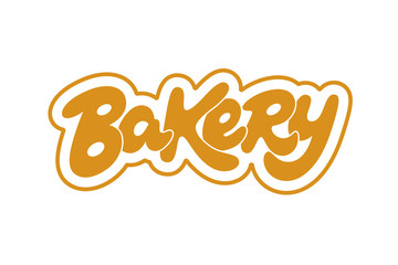 Bakery vector inscription. Unique handdrawn lettering signboard.