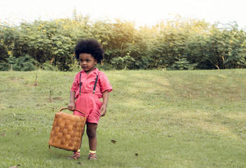 An african boy in backyard