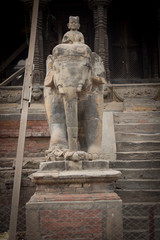 Fototapeta na wymiar Hinduist sculptures in buildings in Nepal