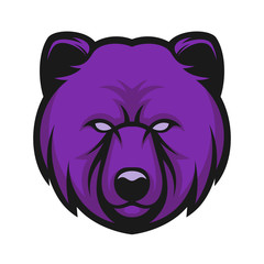 Head Bear mascot logo, Bear logo vector template