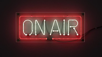 ON AIR neon sign light on wall