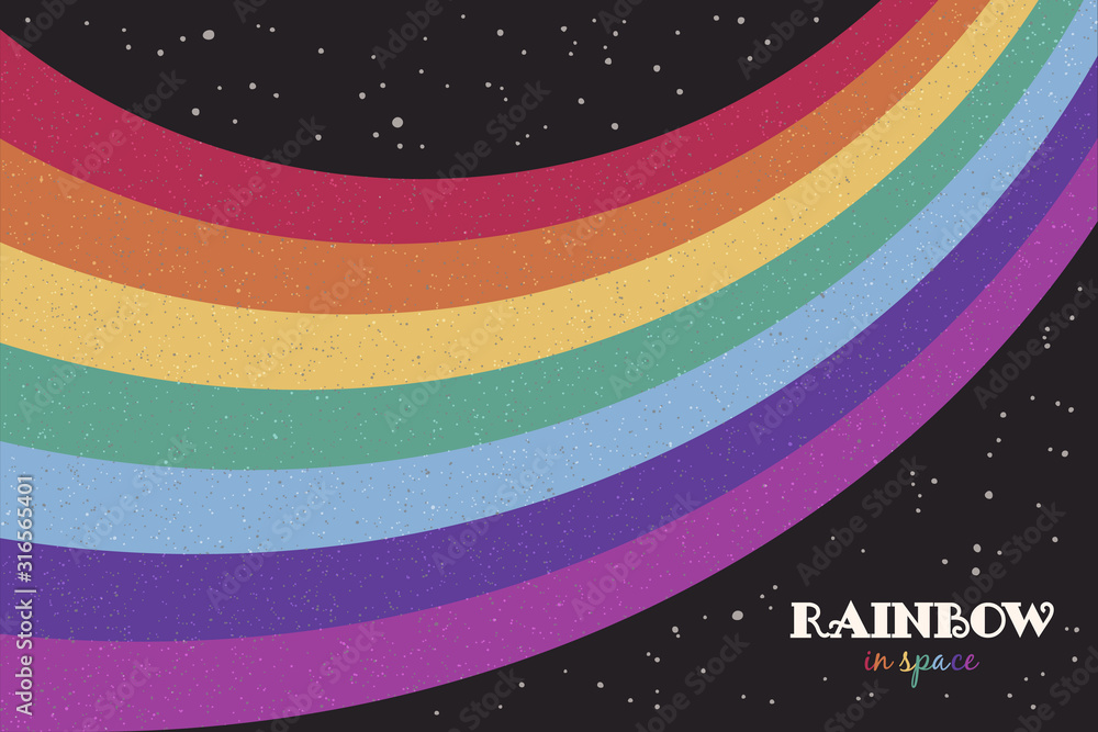 Canvas Prints rainbow in space. starry sky. lgbt flag. abstract vector colorful background for design or print