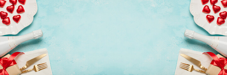 Valentine's Day setting table