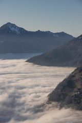 Thermal inversion in the Alps, Switzerland, Europe