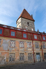 Obraz premium Old houses on the Old city streets. Tallinn. Estonia
