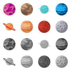 Vector design of galaxy and orbit sign. Collection of galaxy and cosmos vector icon for stock.