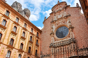 Courtyard of Montserrat monastery near Barcelona, Spain
