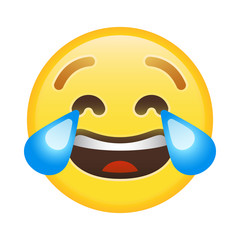 Emoticon laugh emoji cartoon face  fun social media message sms vector EPS 10