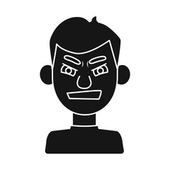 Vector illustration of guy and grimace icon. Collection of guy and hatred stock vector illustration.