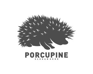 Porcupine logo icon design vector illustration