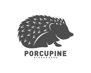 Porcupine logo icon design vector illustration