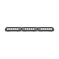 Subway train vector icon.Black vector icon isolated on white background subway train.