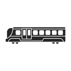 Subway train vector icon.Black vector icon isolated on white background subway train.