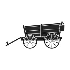 Fototapeta na wymiar Wild west wagon vector icon.Black vector icon isolated on white background wild west wagon .